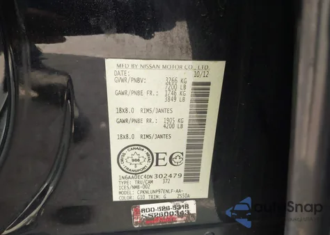 2013 Nissan Titan Pro-4X/S/Sl/Sv from USA, damaged, VIN 1N6AA0EC4DN302479